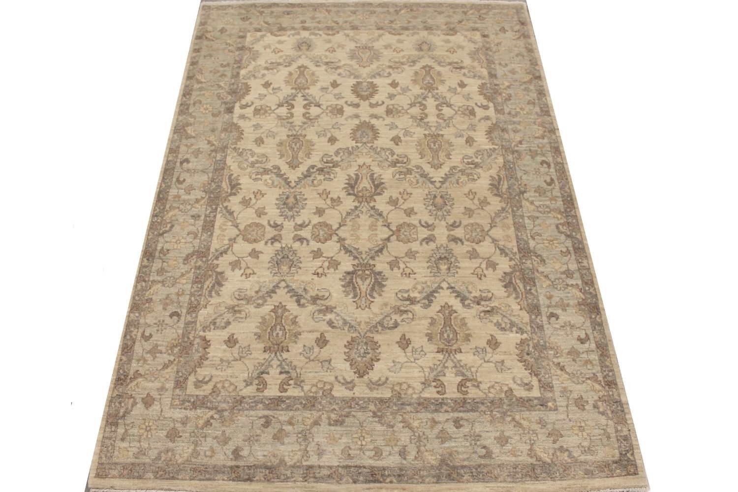 5x7/8 Peshawar Hand Knotted Wool Area Rug - MR014156