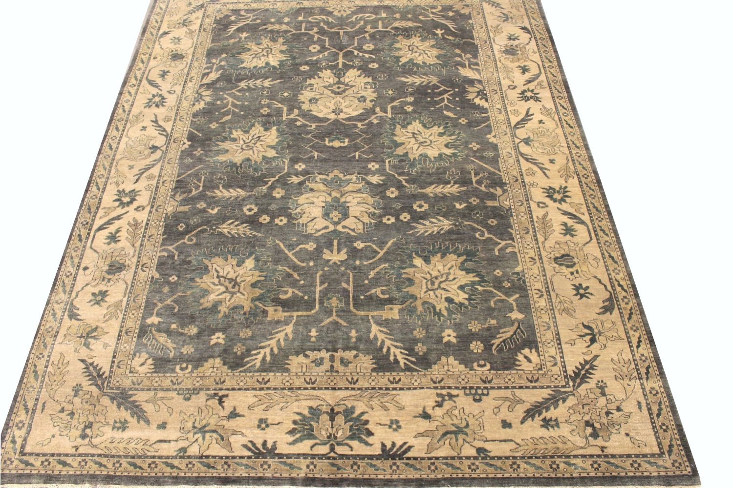 10x14 Oushak Hand Knotted Wool Area Rug - MR017009