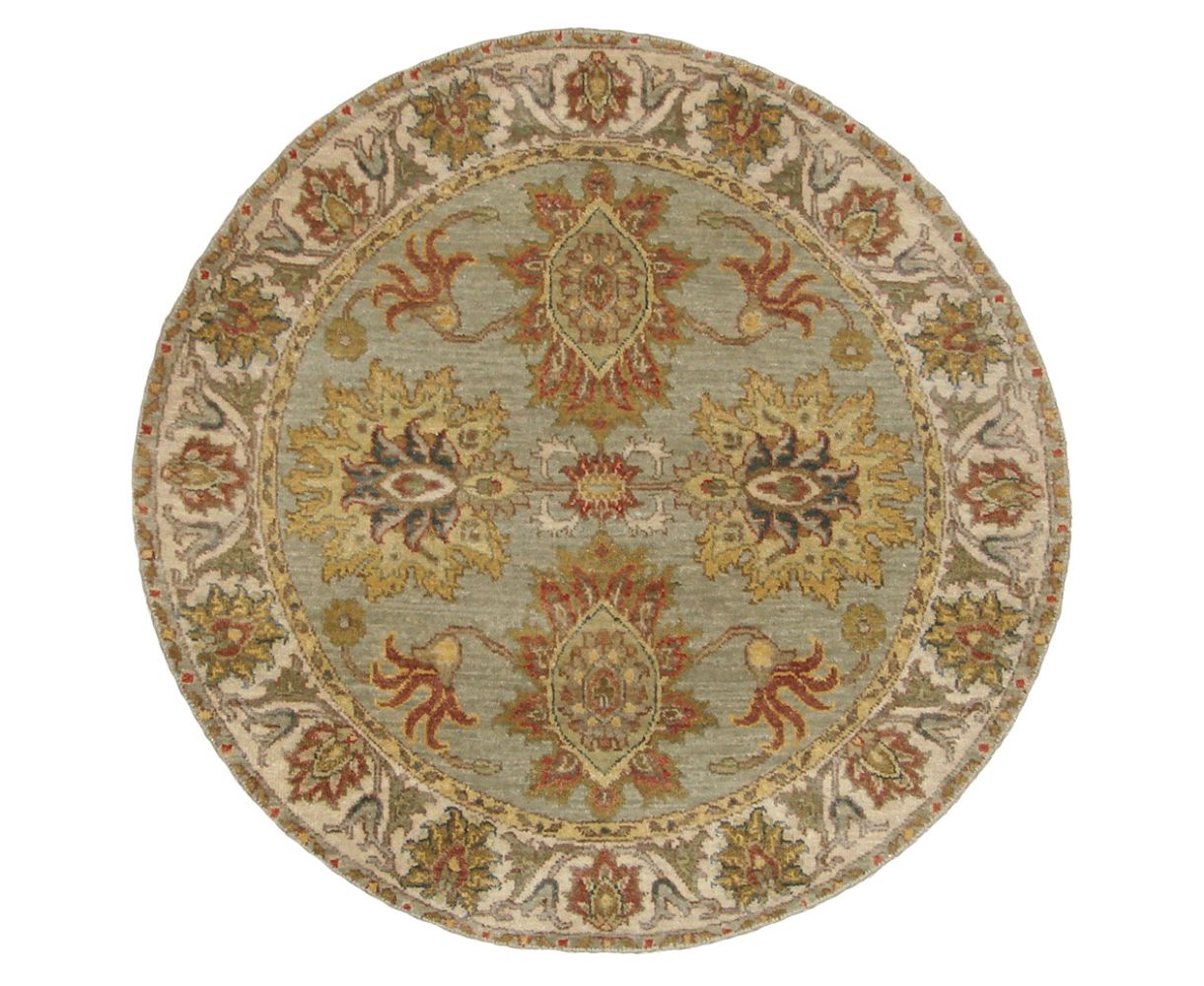 3 ft. Round & Square Traditional Hand Knotted Wool Area Rug - MR020082