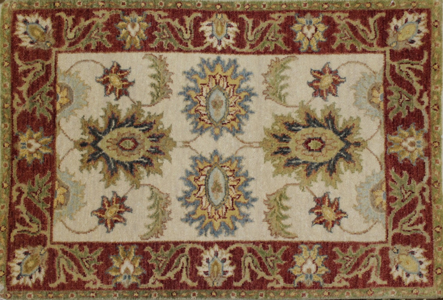 2X3 Traditional Hand Knotted Wool Area Rug - MR022077