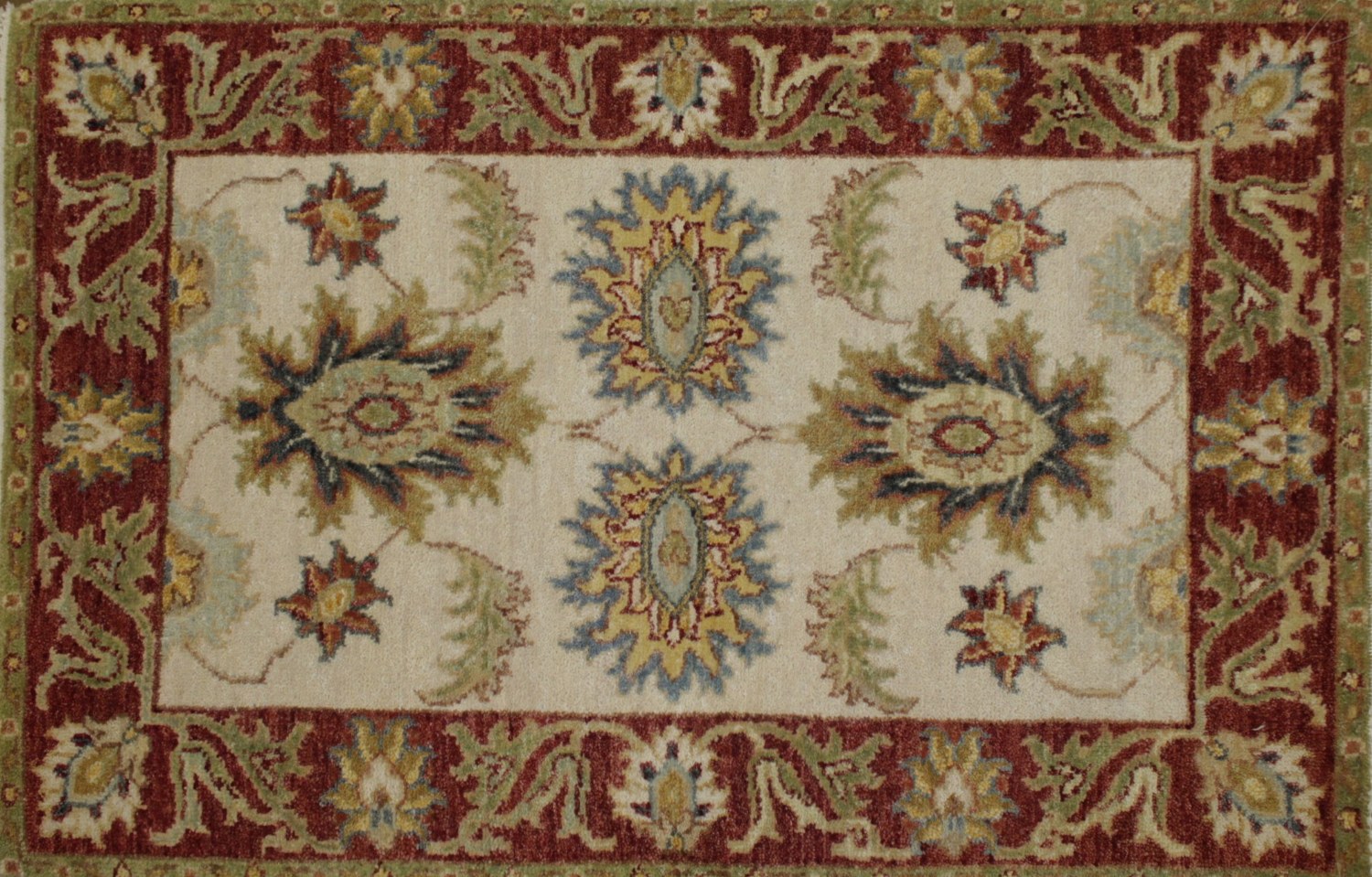 2X3 Traditional Hand Knotted Wool Area Rug - MR022078