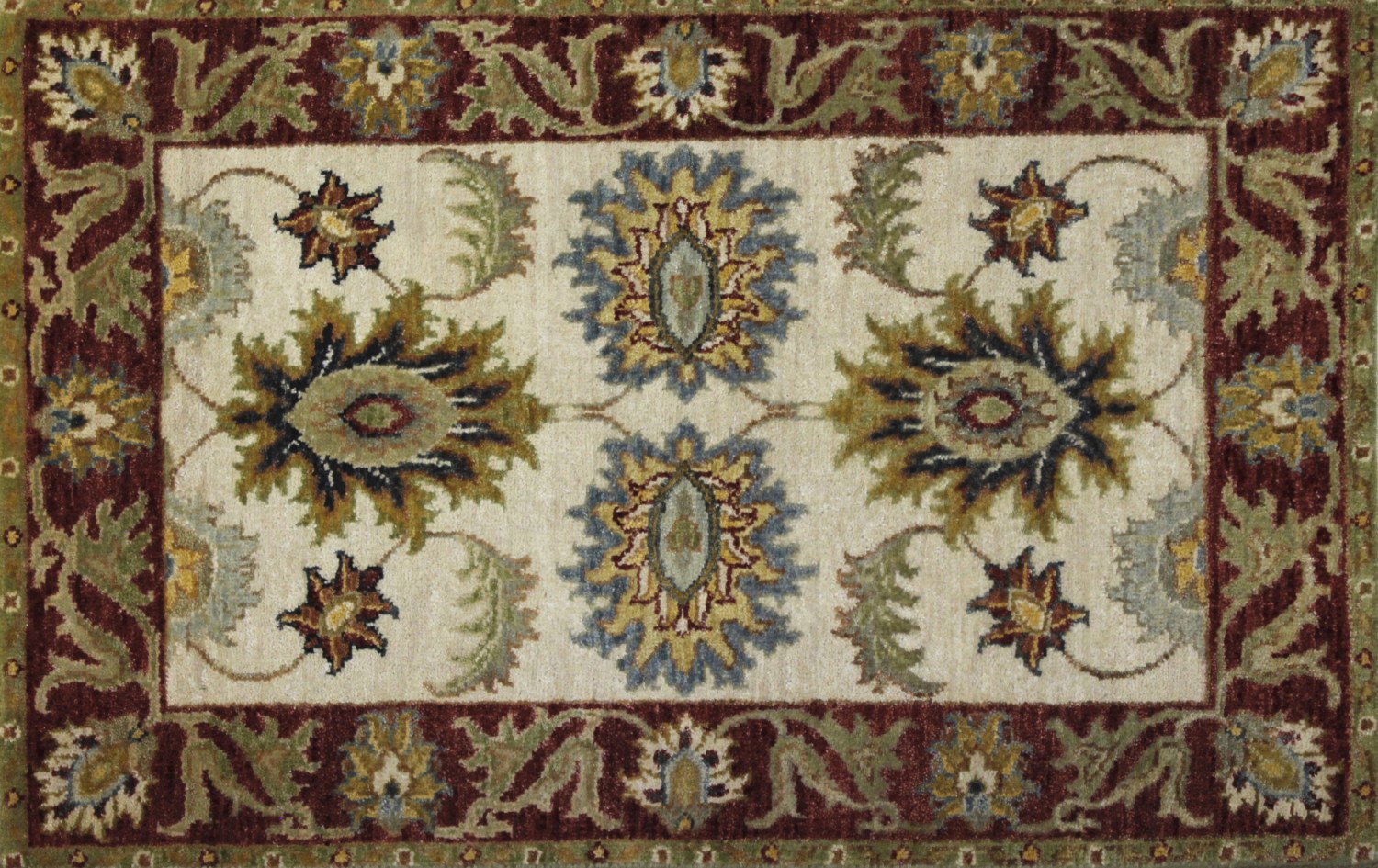 2X3 Traditional Hand Knotted Wool Area Rug - MR022311