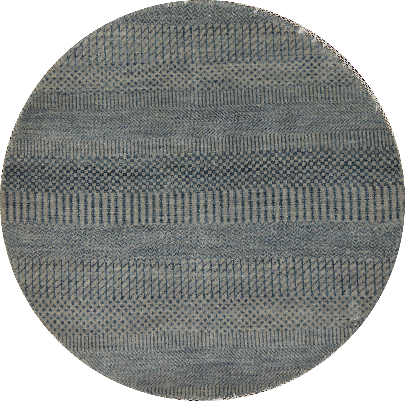 3 ft. Round & Square Casual Hand Knotted Wool & Viscose Area Rug - MR022399