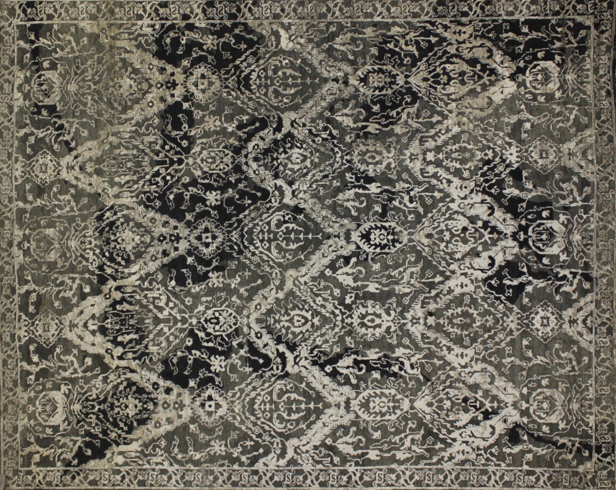 8x10 Transitional Hand Knotted Wool & Viscose Area Rug - MR022493