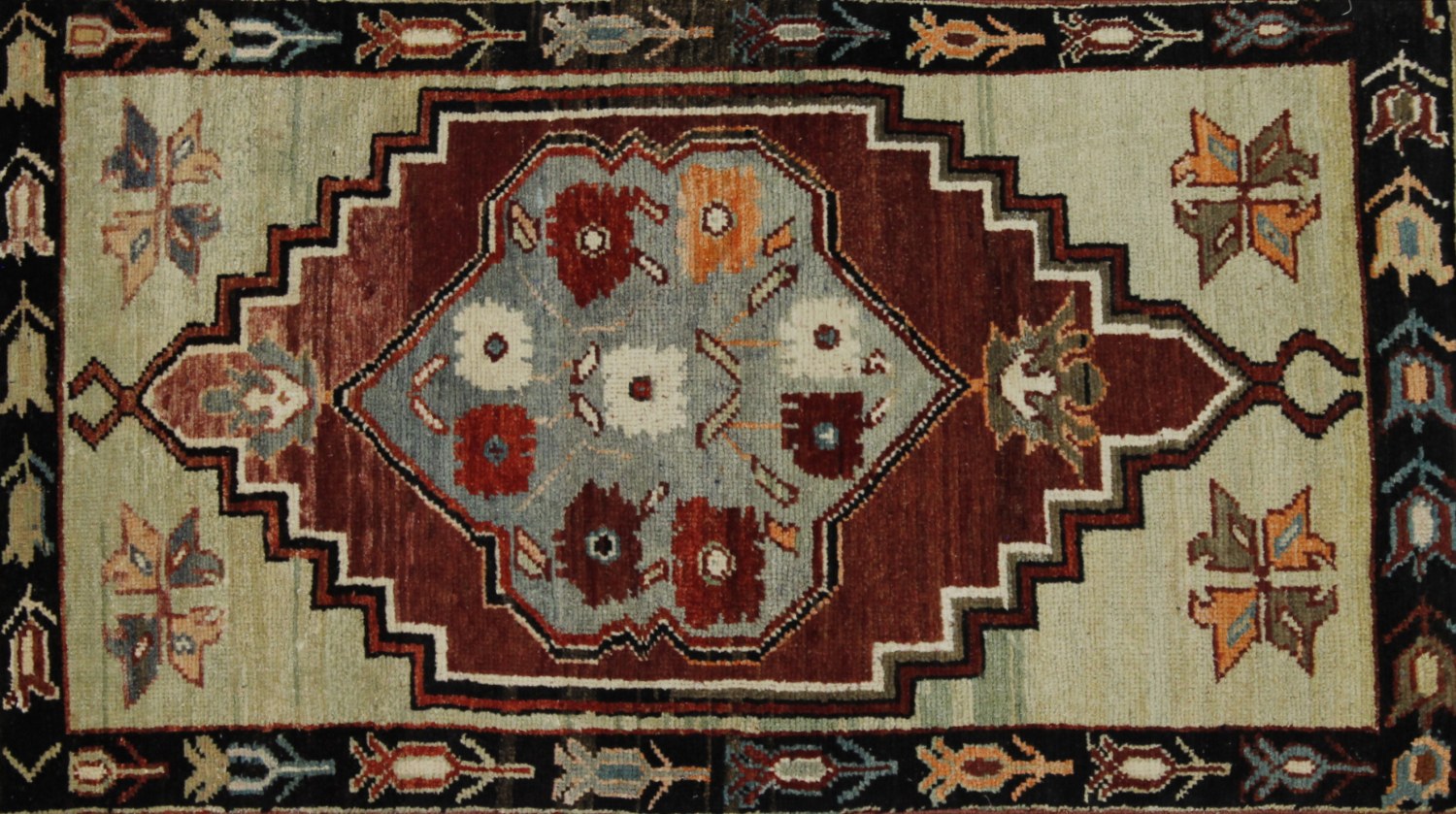 3x5 Tribal Hand Knotted Wool Area Rug - MR022597