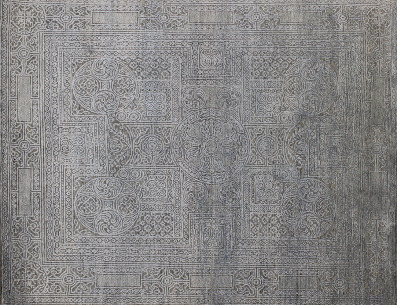 8x10 Transitional Hand Knotted Wool & Viscose Area Rug - MR022708