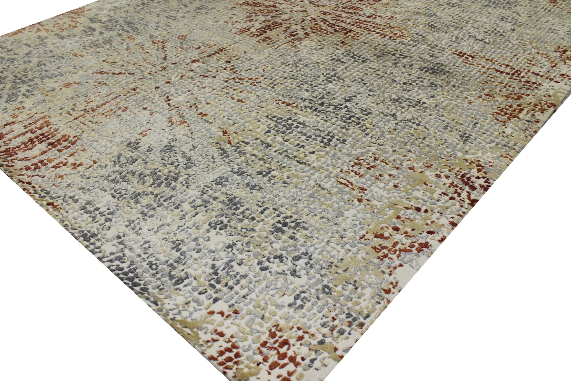 9x12 Modern Hand Knotted Wool & Viscose Area Rug - MR022733