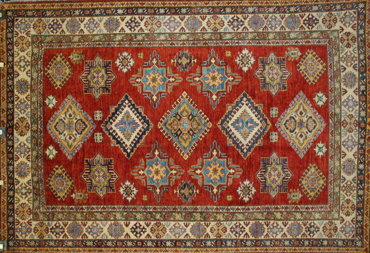 6x9 Kazak Hand Knotted Wool Area Rug - MR022816