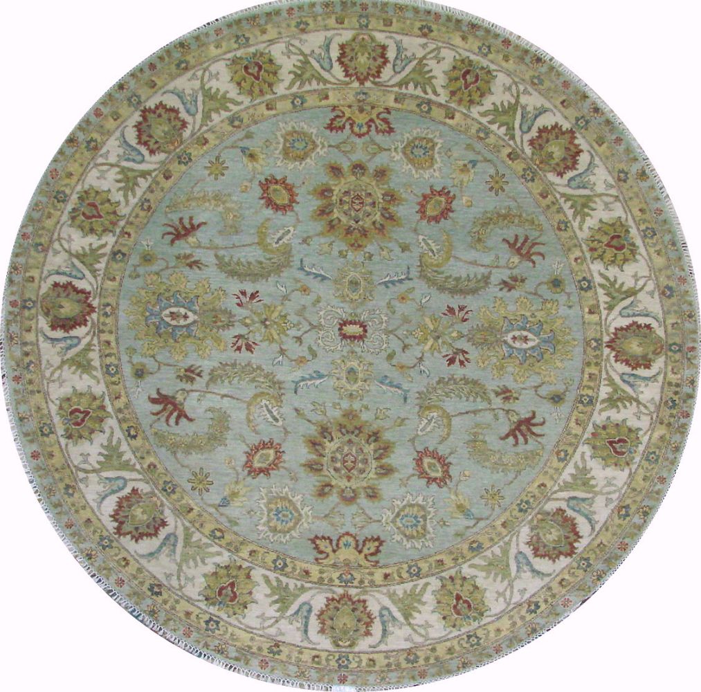 8 ft. Round & Square Traditional Hand Knotted Wool Area Rug - MR022988