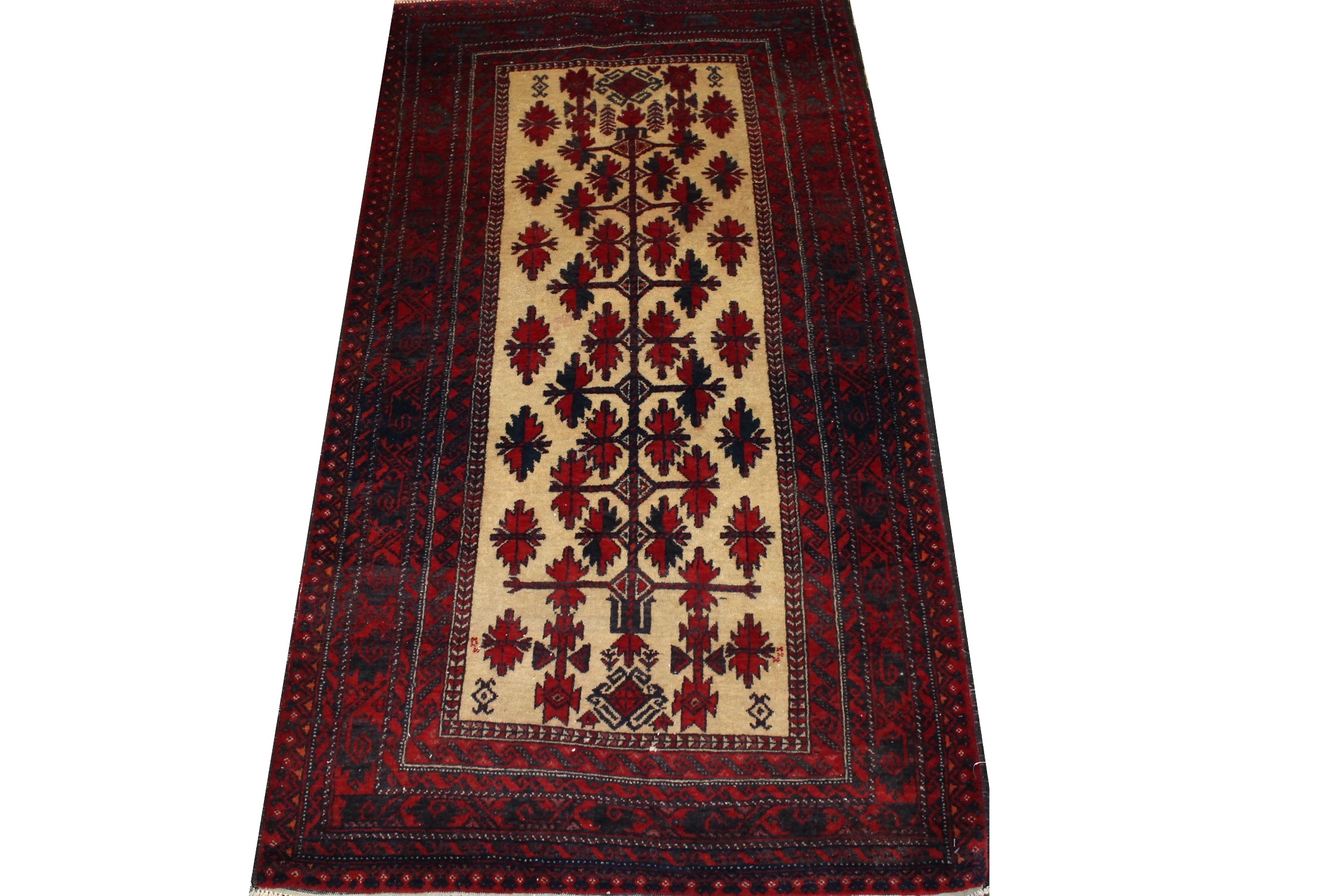 3x5 Tribal Hand Knotted Wool Area Rug - MR023153