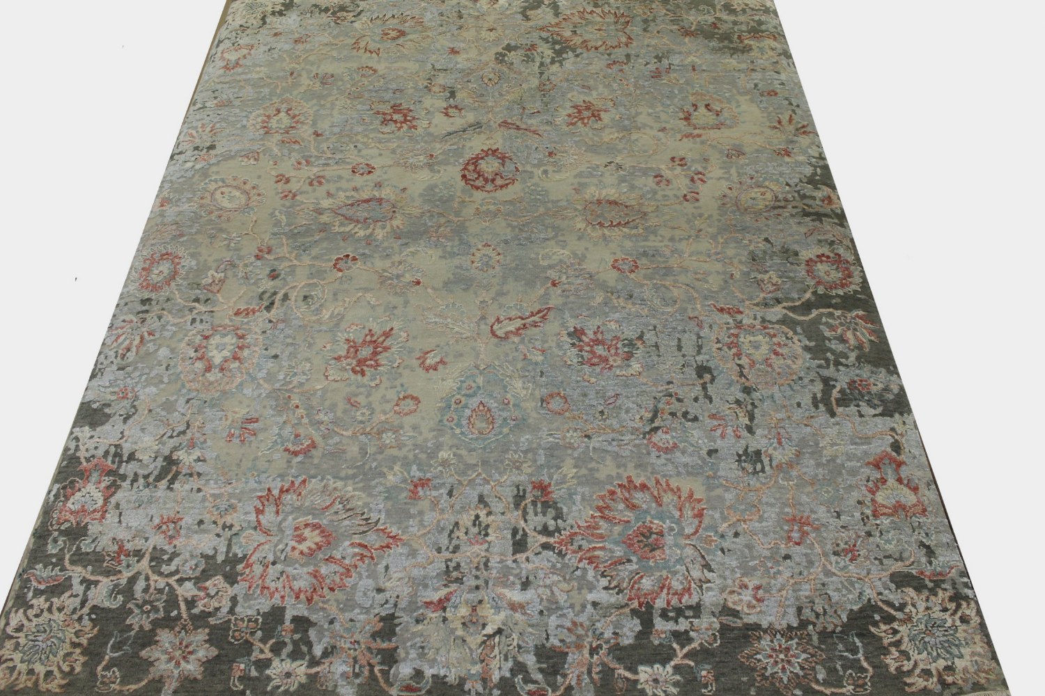 8x10 Transitional Hand Knotted Wool & Viscose Area Rug - MR023571