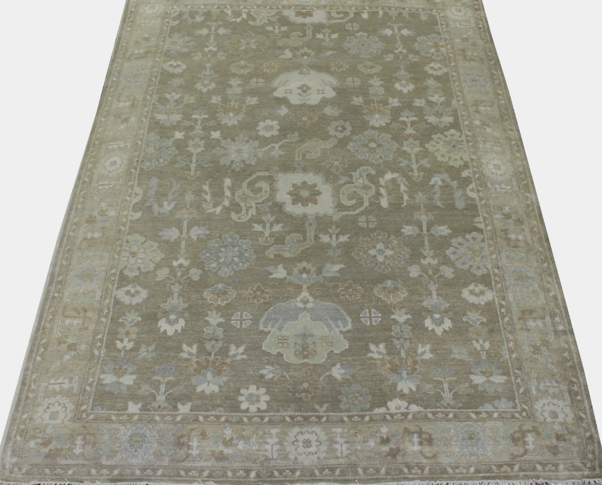6x9 Oushak Hand Knotted Wool Area Rug - MR023767