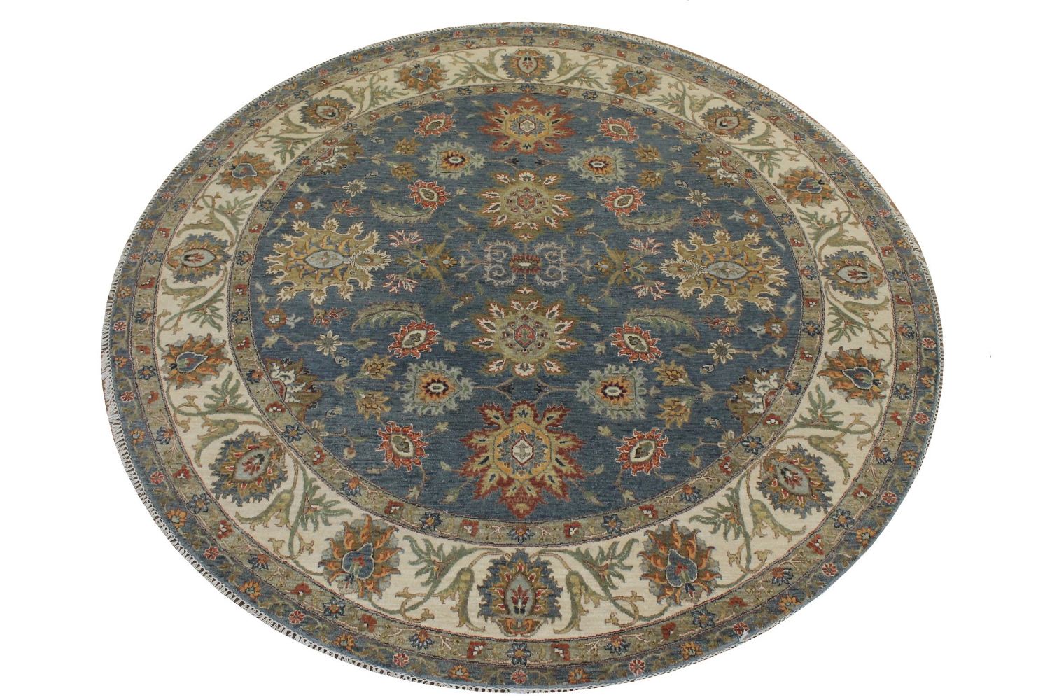 8 ft. Round & Square Traditional Hand Knotted Wool Area Rug - MR024010