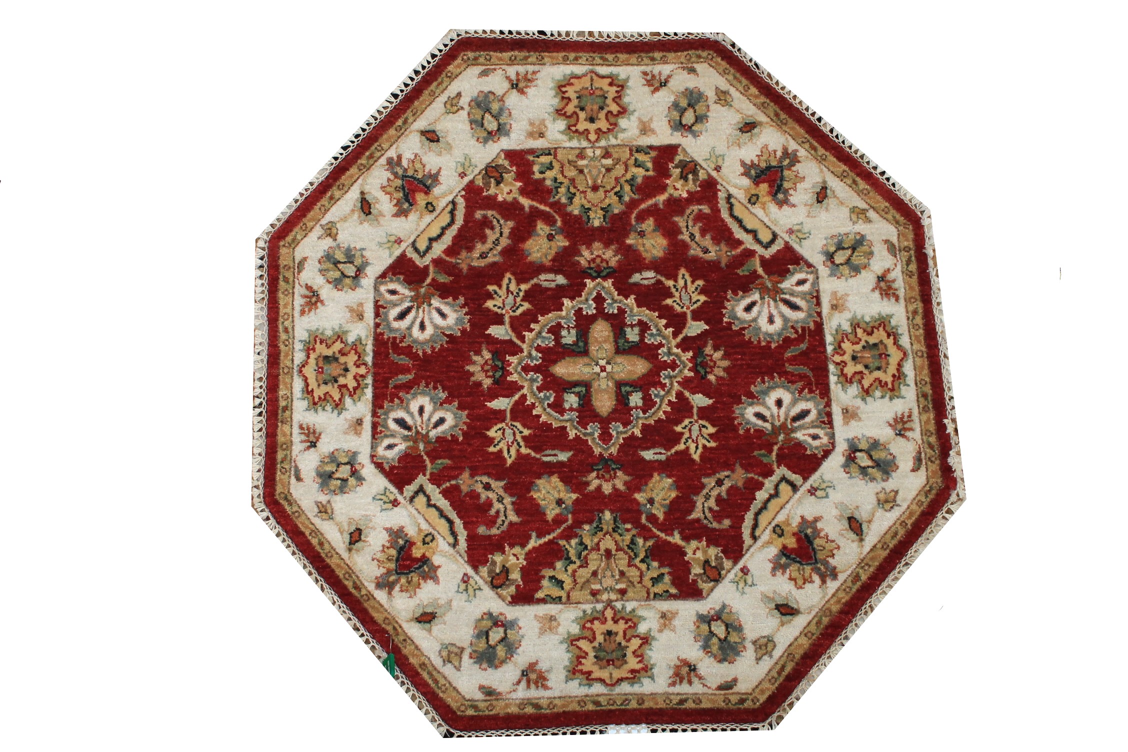 3 ft. Round & Square Traditional Hand Knotted Wool Area Rug - MR024254