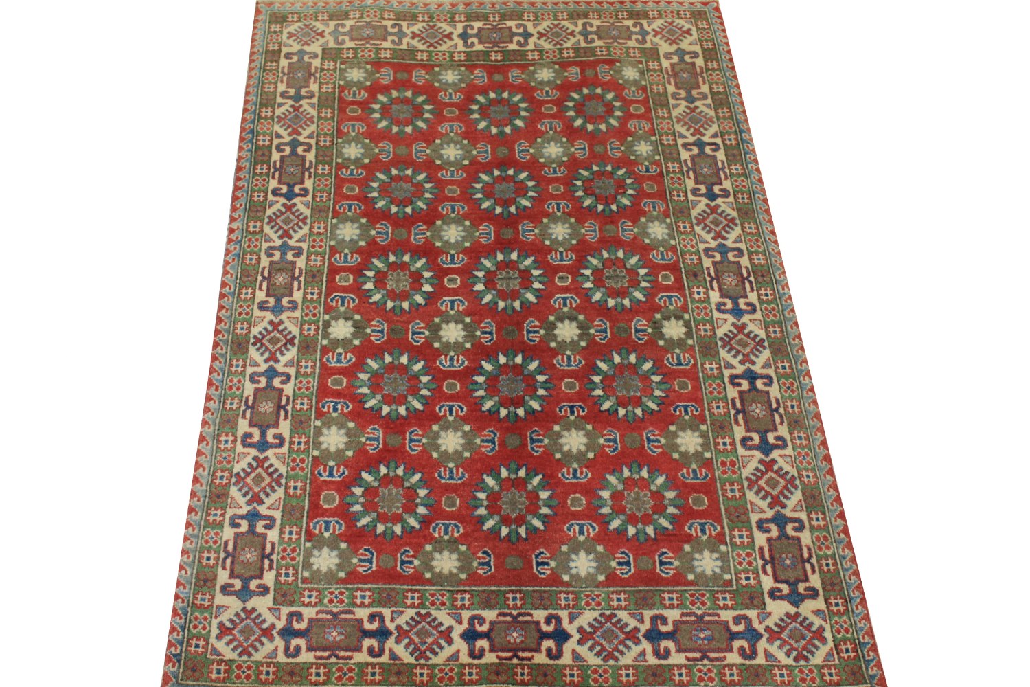 4x6 Kazak Hand Knotted Wool Area Rug - MR024529