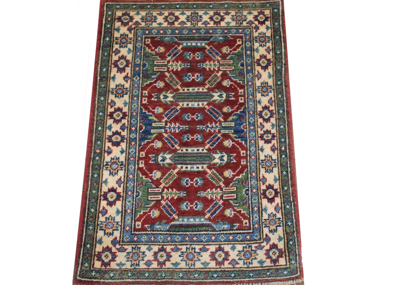 2X3 Kazak Hand Knotted Wool Area Rug - MR024533