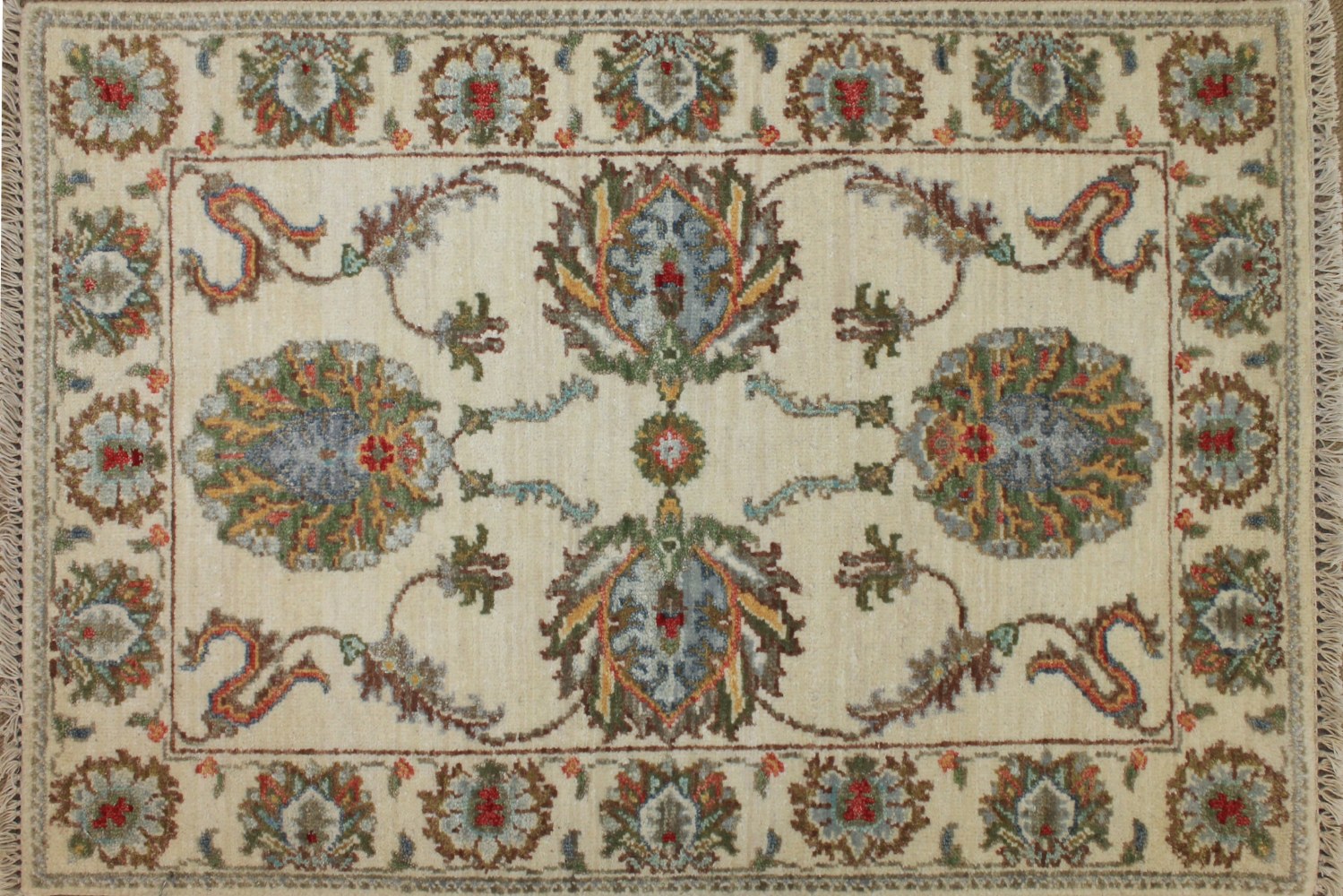 2X3 Traditional Hand Knotted Wool Area Rug - MR024785