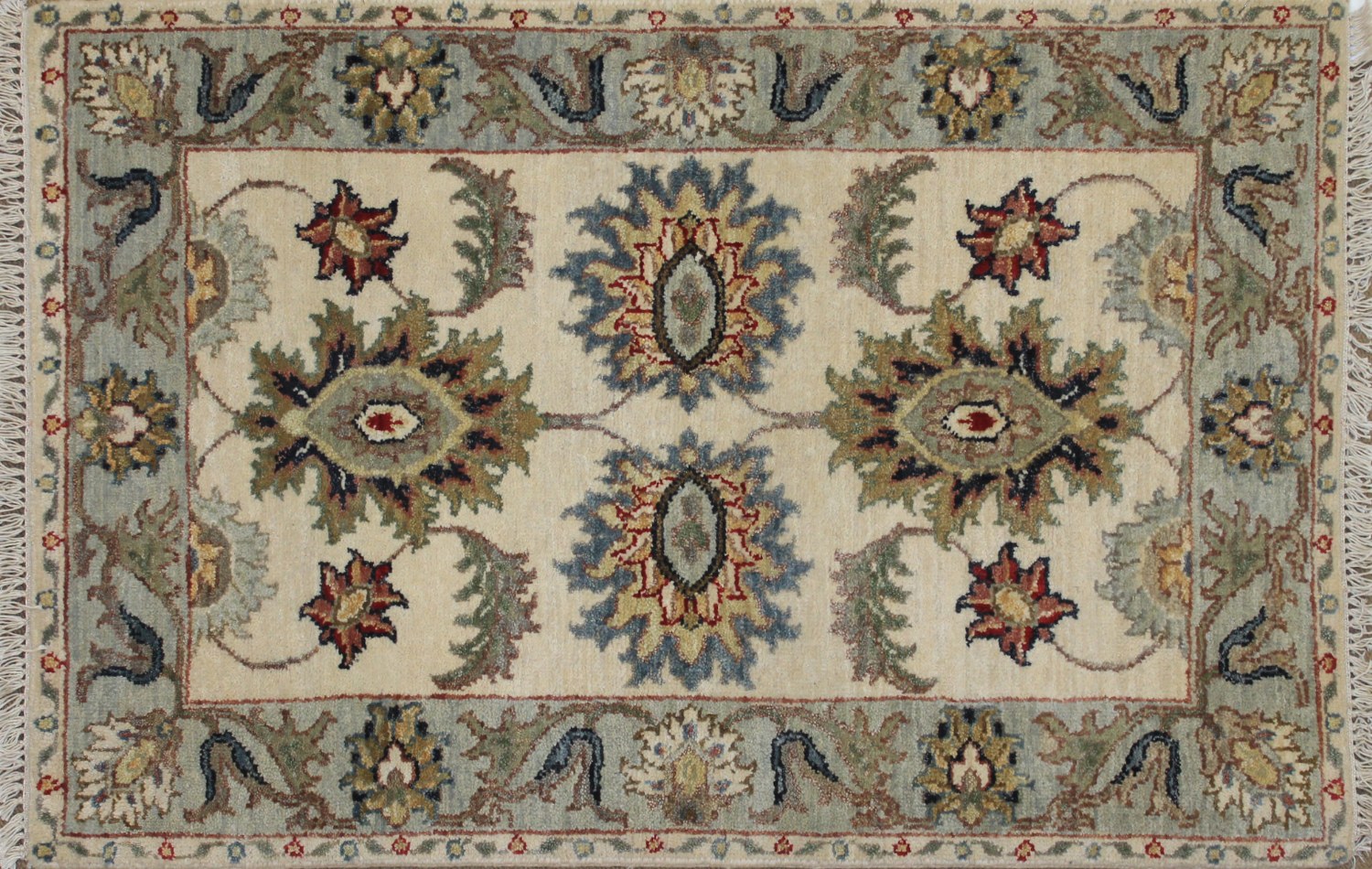 2X3 Traditional Hand Knotted Wool Area Rug - MR025031