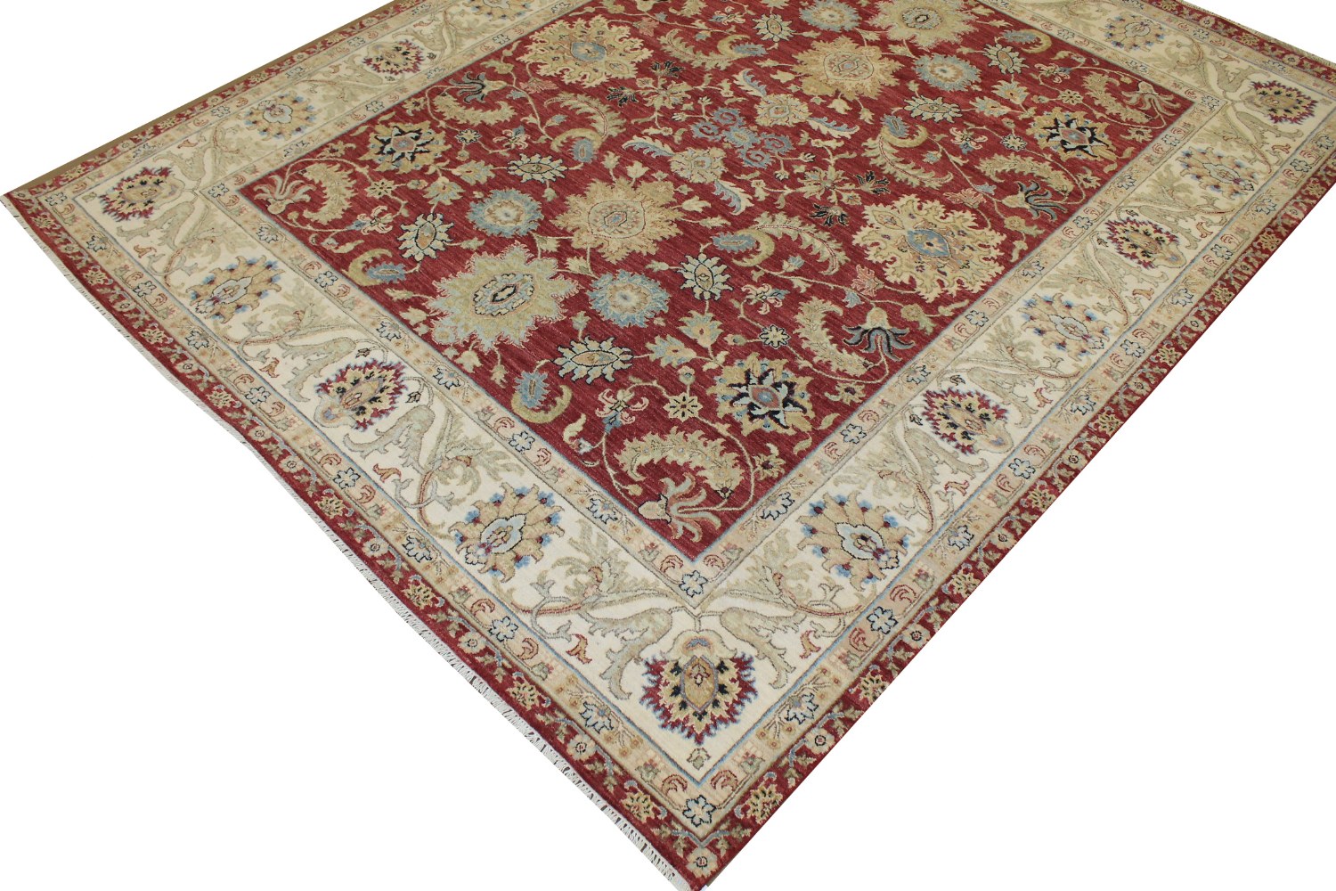 8x10 Transitional Hand Knotted Wool & Viscose Area Rug - MR025102