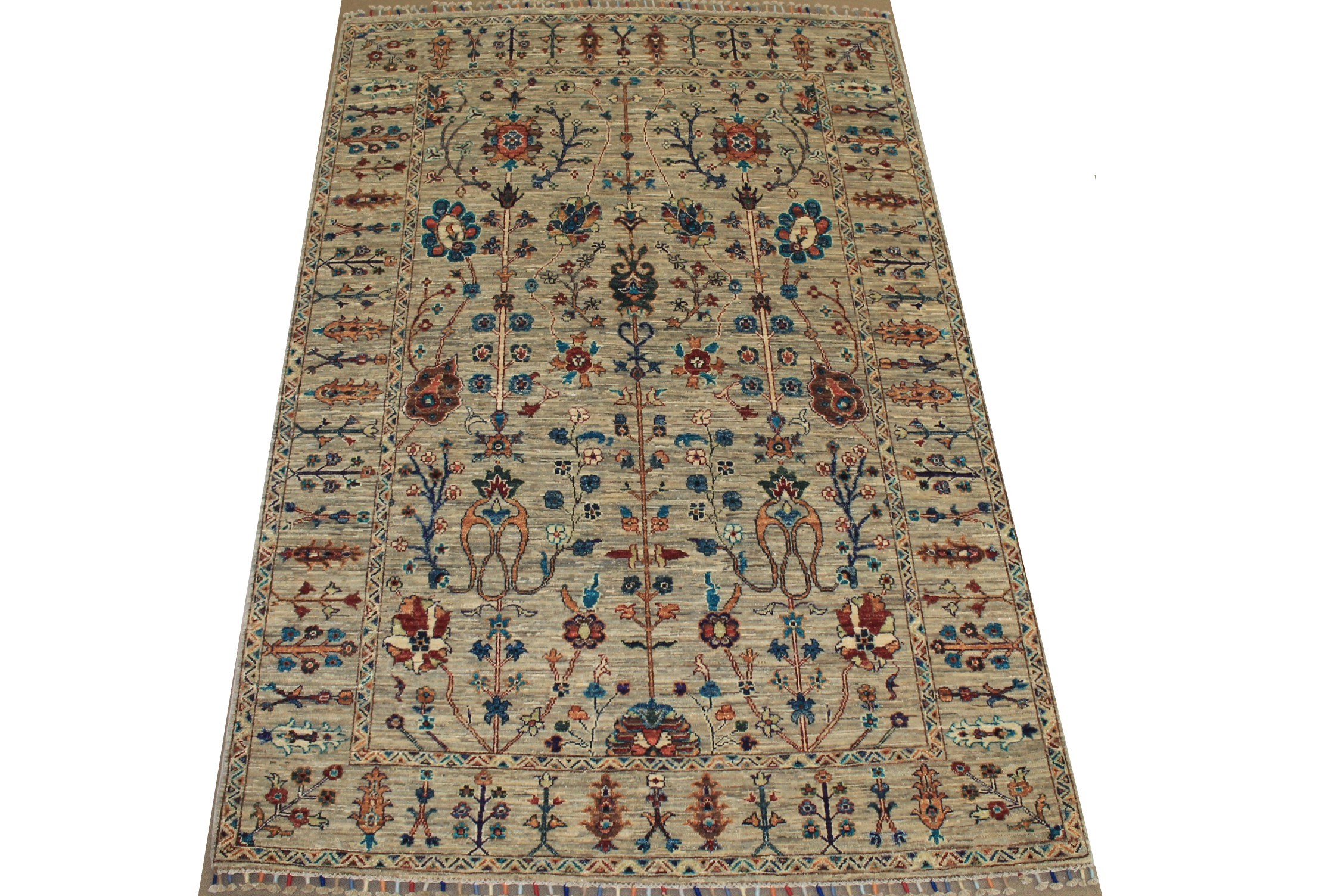 5x7/8 Tribal Hand Knotted Wool Area Rug - MR025310