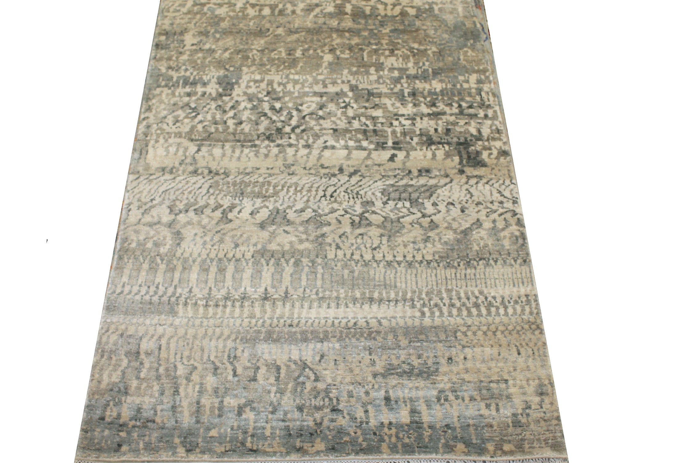 4x6 Modern Hand Knotted Wool & Viscose Area Rug - MR025456
