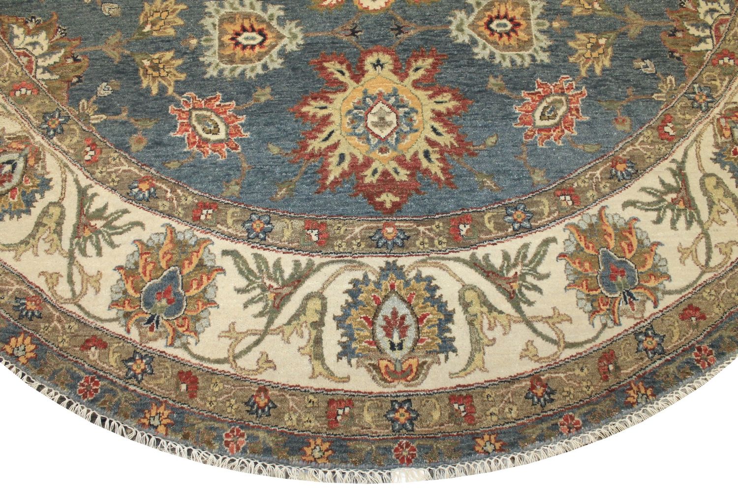 8 ft. Round & Square Traditional Hand Knotted Wool Area Rug - MR025521