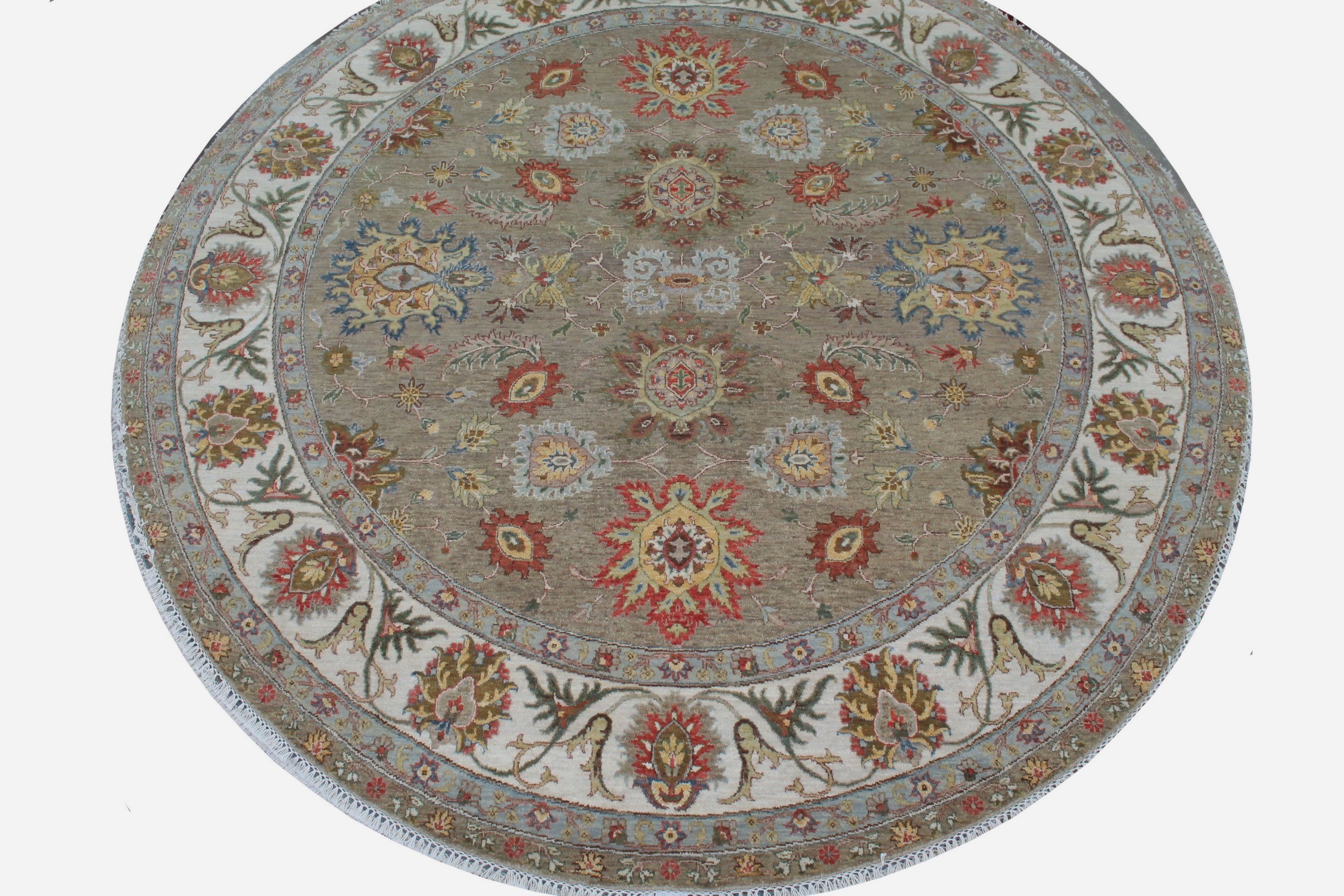 8 ft. Round & Square Traditional Hand Knotted Wool Area Rug - MR025649