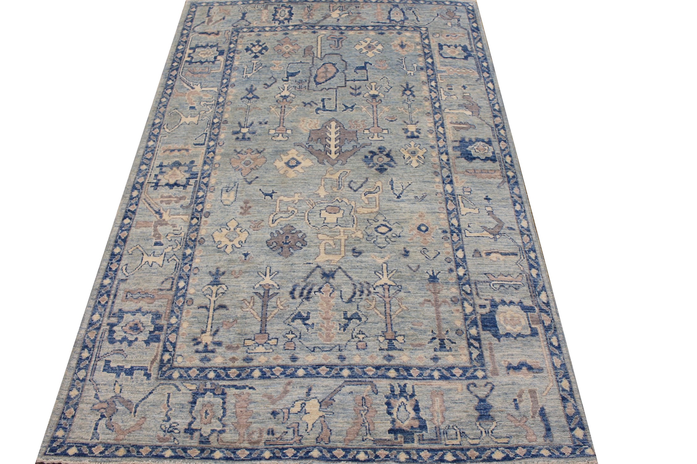 6x9 Oushak Hand Knotted Wool Area Rug - MR025908