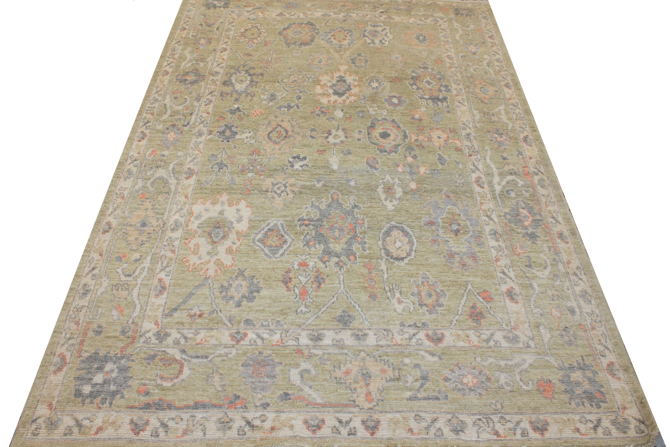 6x9 Oushak Hand Knotted Wool Area Rug - MR026992