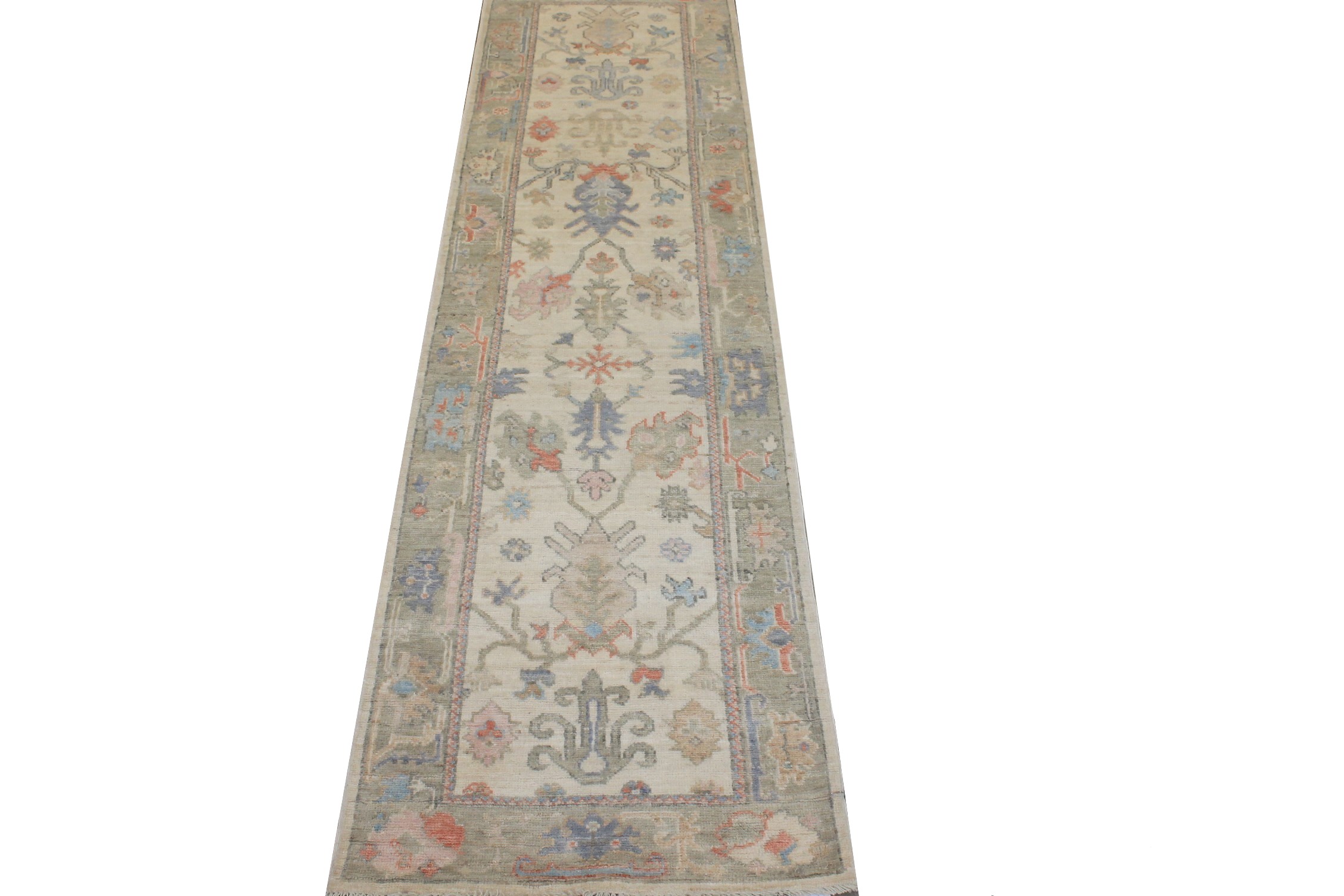 10 ft. Runner Oushak Hand Knotted Wool Area Rug - MR027147