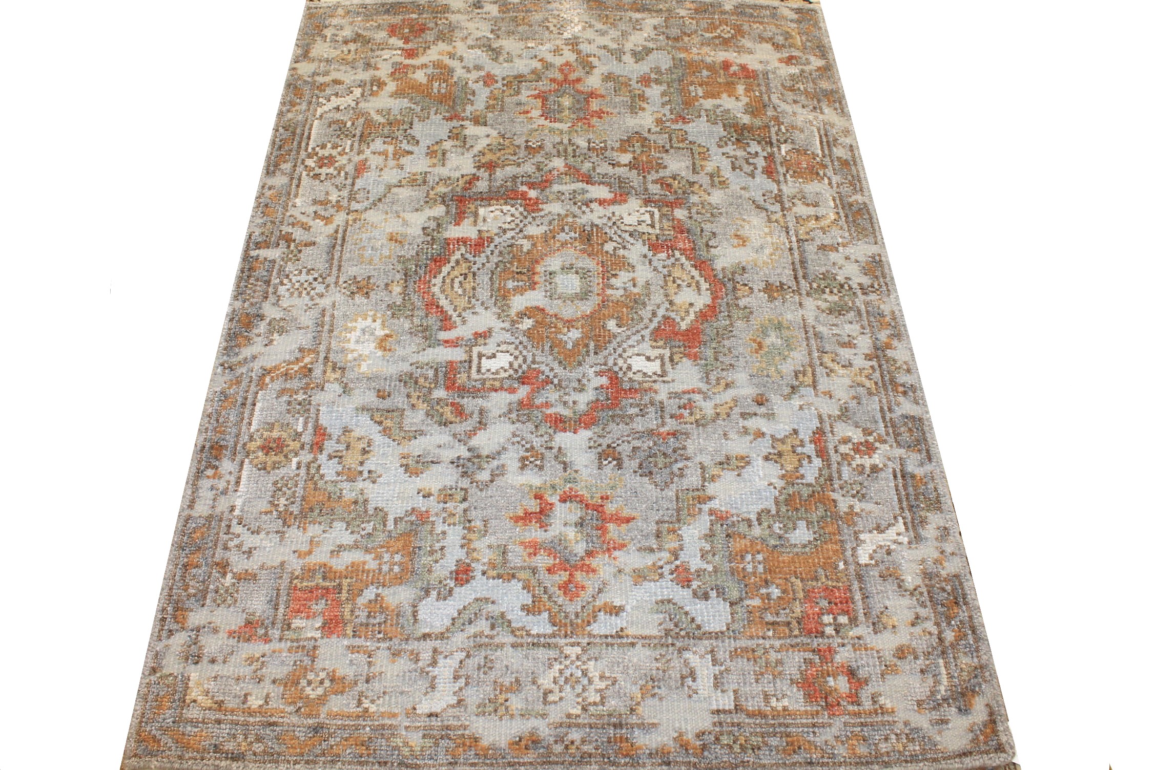 4x6 Oushak Hand Knotted Wool & Viscose Area Rug - MR027228