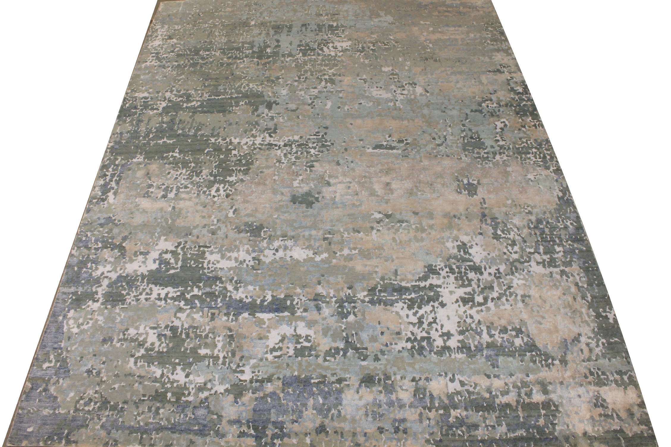 9x12 Modern Hand Knotted Wool & Viscose Area Rug - MR027231