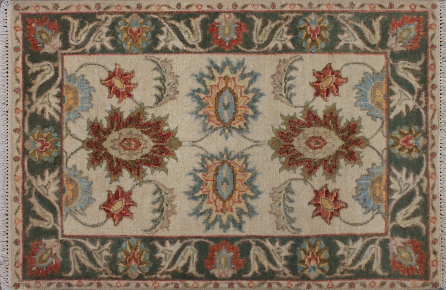 2X3 Oriental Hand Knotted Wool Area Rug - MR027379