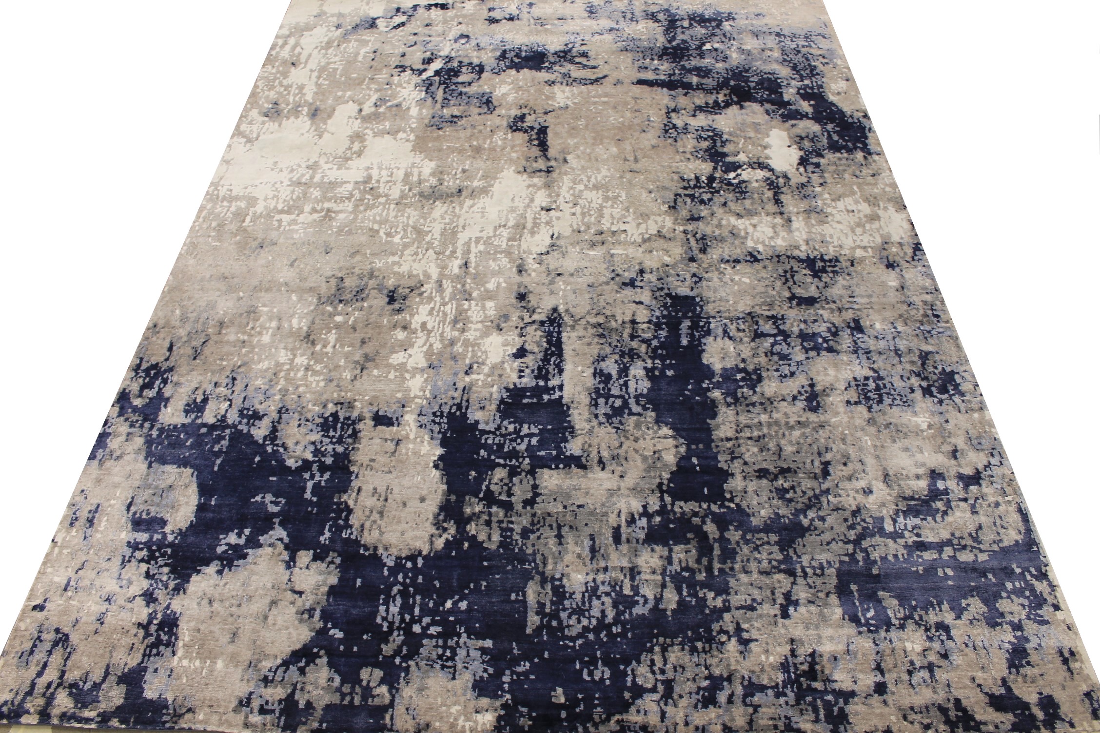 10x14 Modern Hand Knotted Wool & Viscose Area Rug - MR027481
