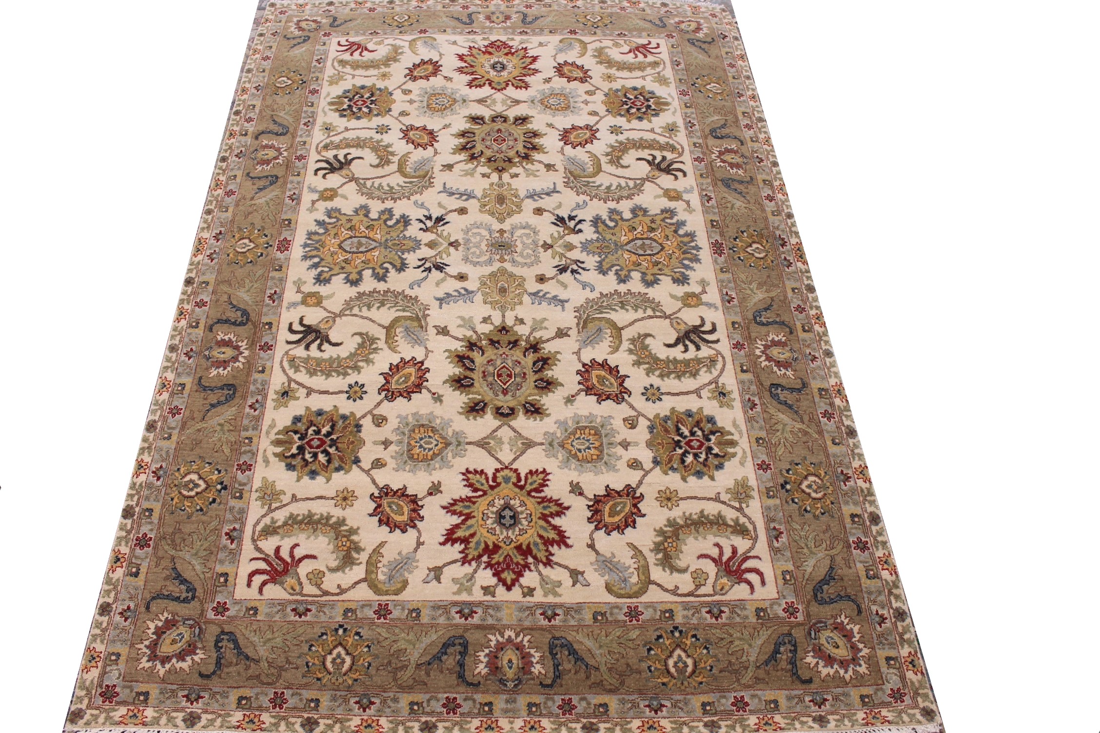 6x9 Oriental Hand Knotted Wool Area Rug - MR027592