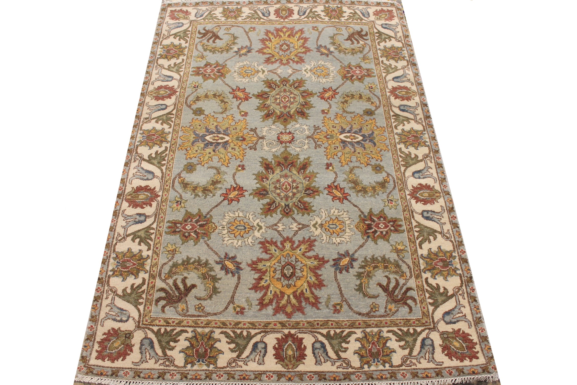 4x6 Oriental Hand Knotted Wool Area Rug - MR027602
