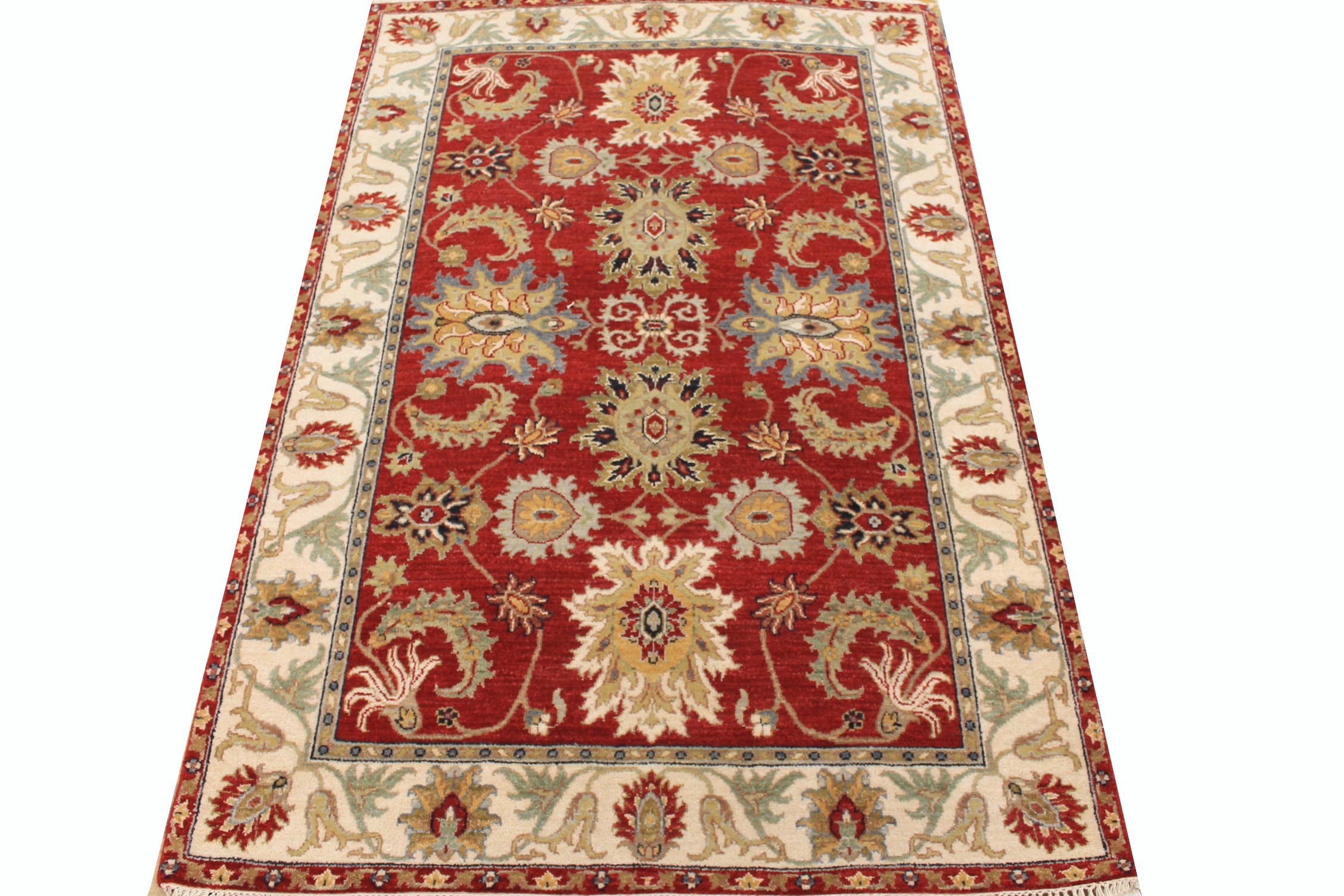 4x6 Oriental Hand Knotted Wool Area Rug - MR027607