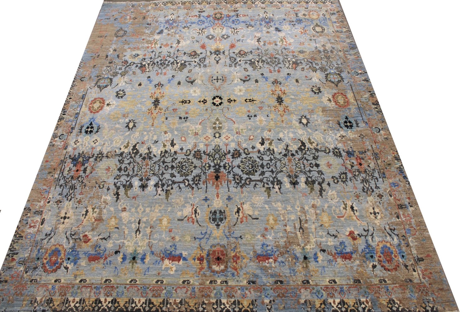 8x10 Transitional Hand Knotted Wool Area Rug - MR027716