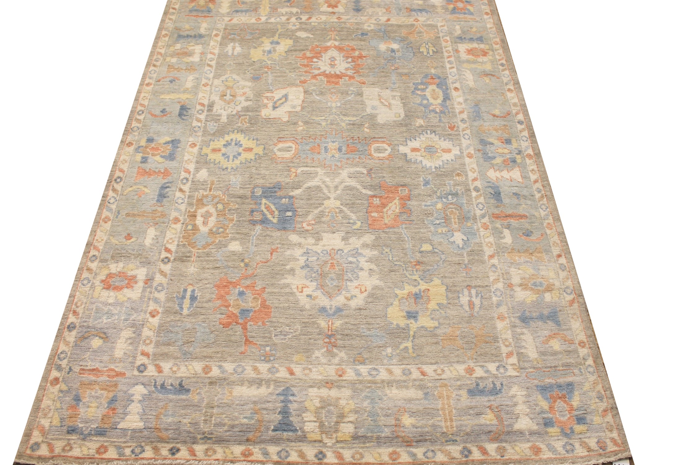 6x9 Oushak Hand Knotted Wool Area Rug - MR028080