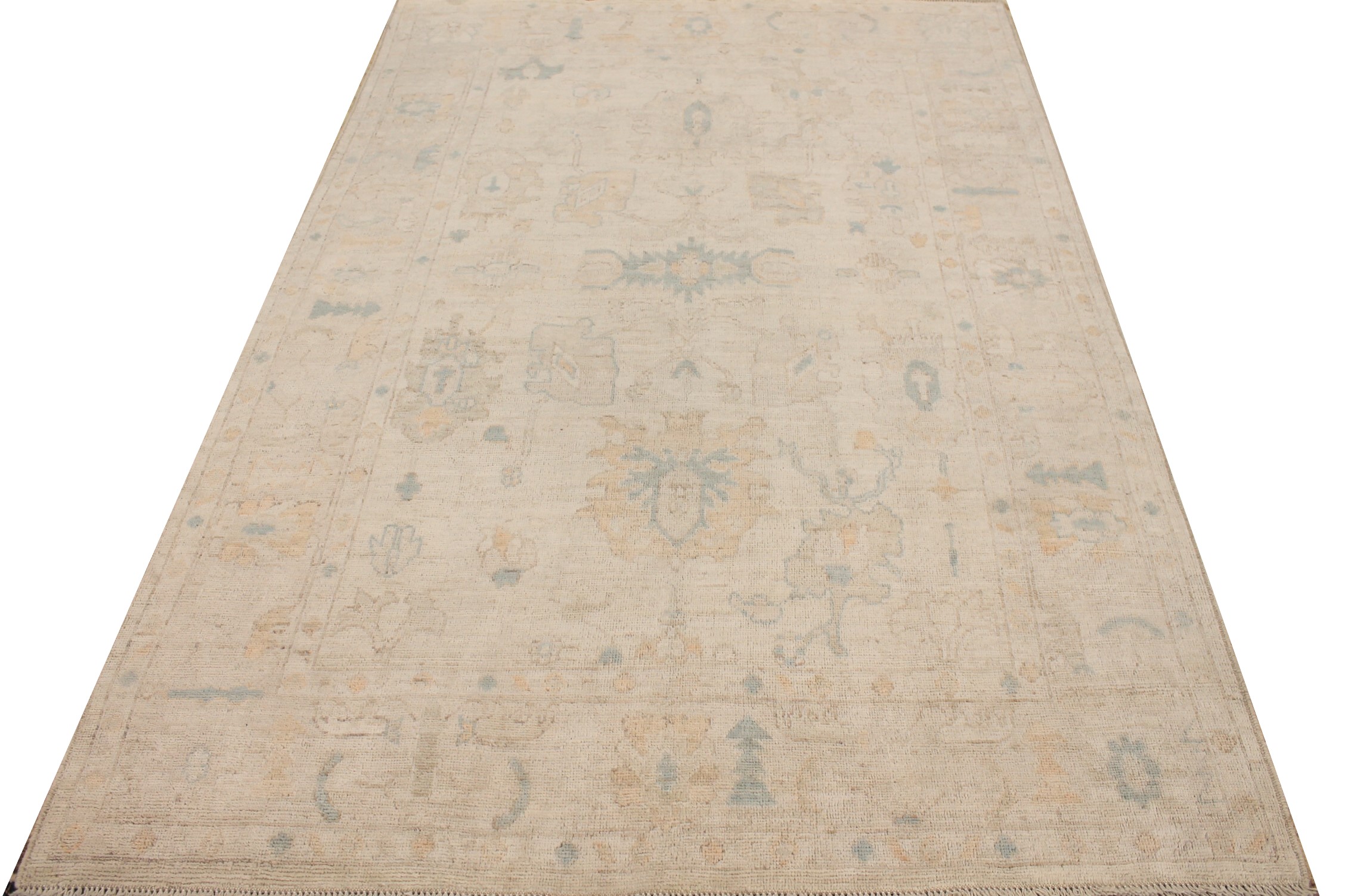 6x9 Oushak Hand Knotted Wool Area Rug - MR028082