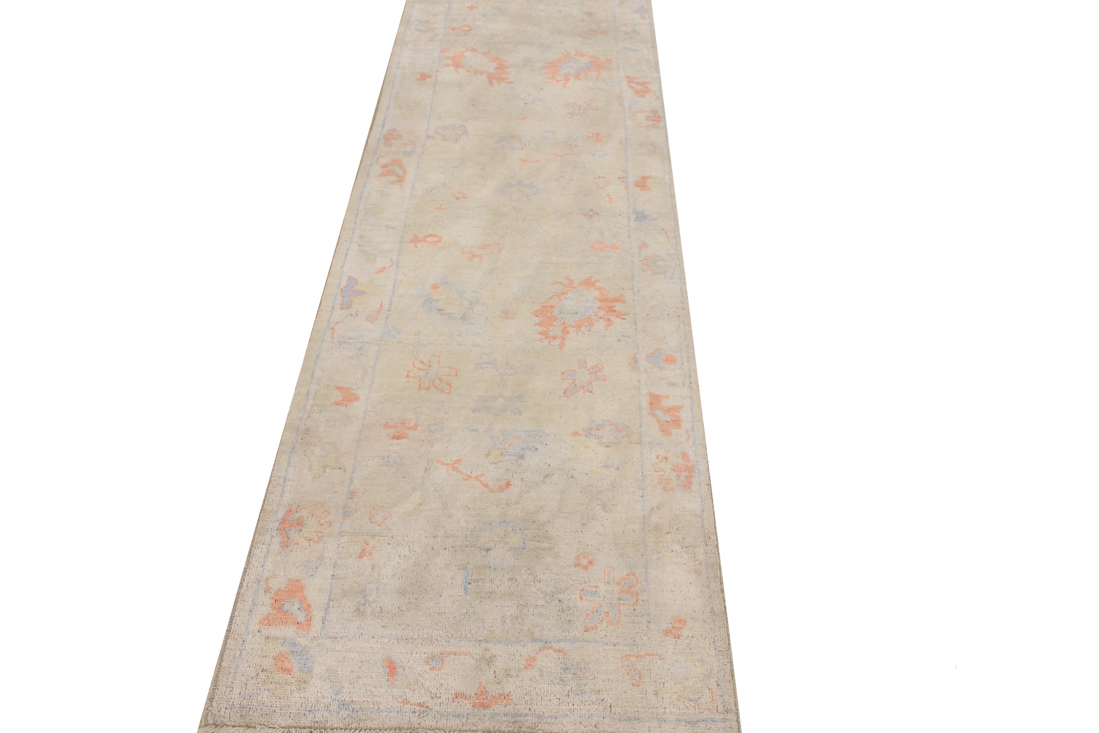 10 ft. Runner Oushak Hand Knotted Wool Area Rug - MR028140