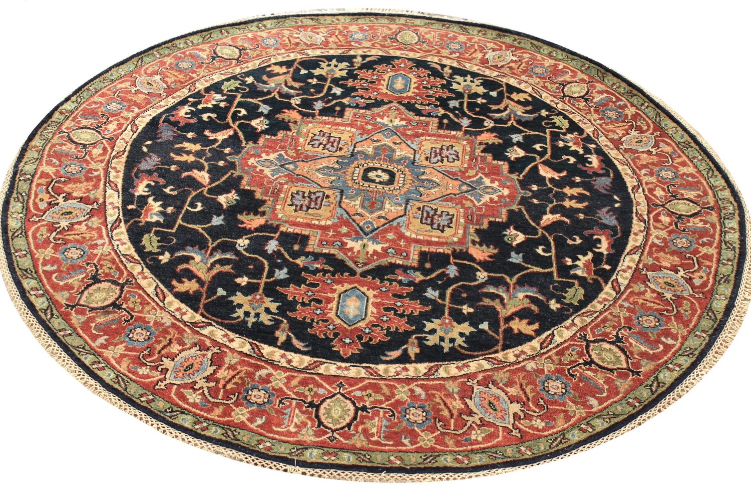 6 ft. - 7 ft. Round & Square Heriz/Serapi Hand Knotted Wool Area Rug - MR028156