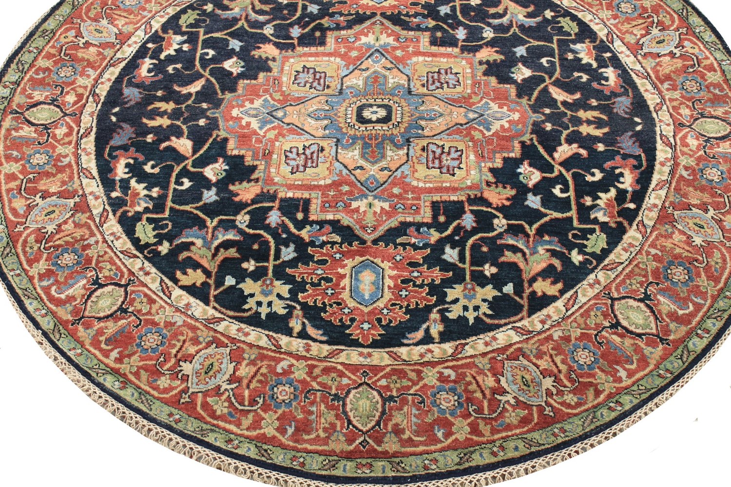 6 ft. - 7 ft. Round & Square Heriz/Serapi Hand Knotted Wool Area Rug - MR028156