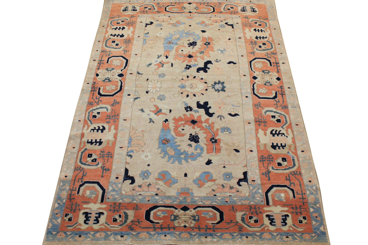 6x9 Oushak Hand Knotted Wool Area Rug - MR028275
