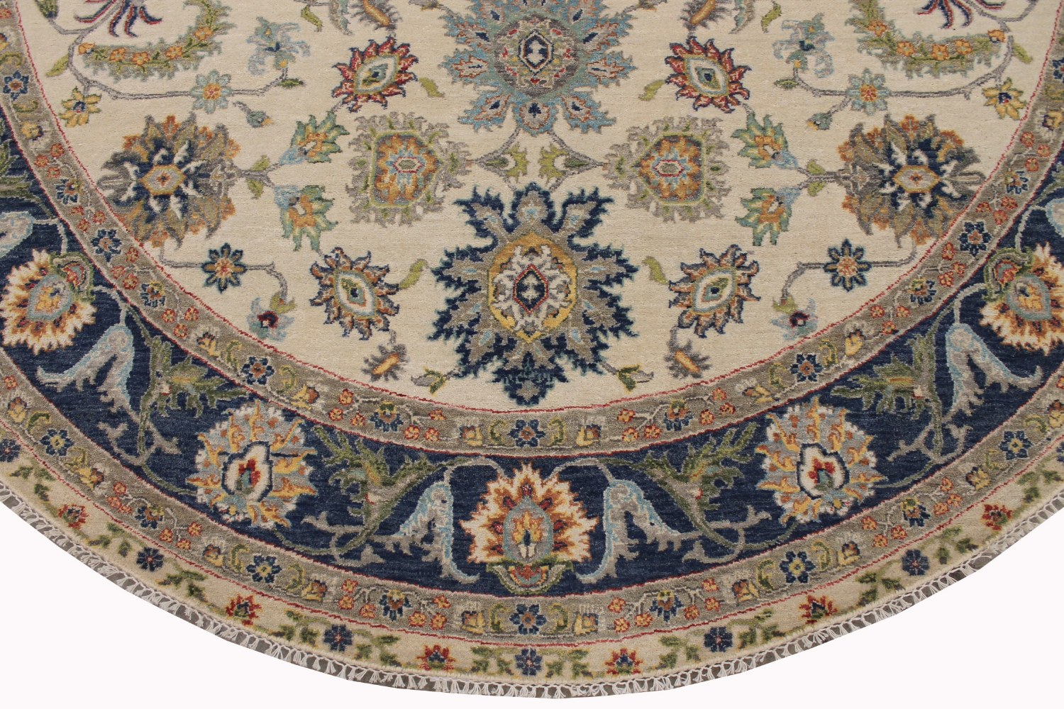 8 ft. Round & Square Traditional Hand Knotted Wool Area Rug - MR028563