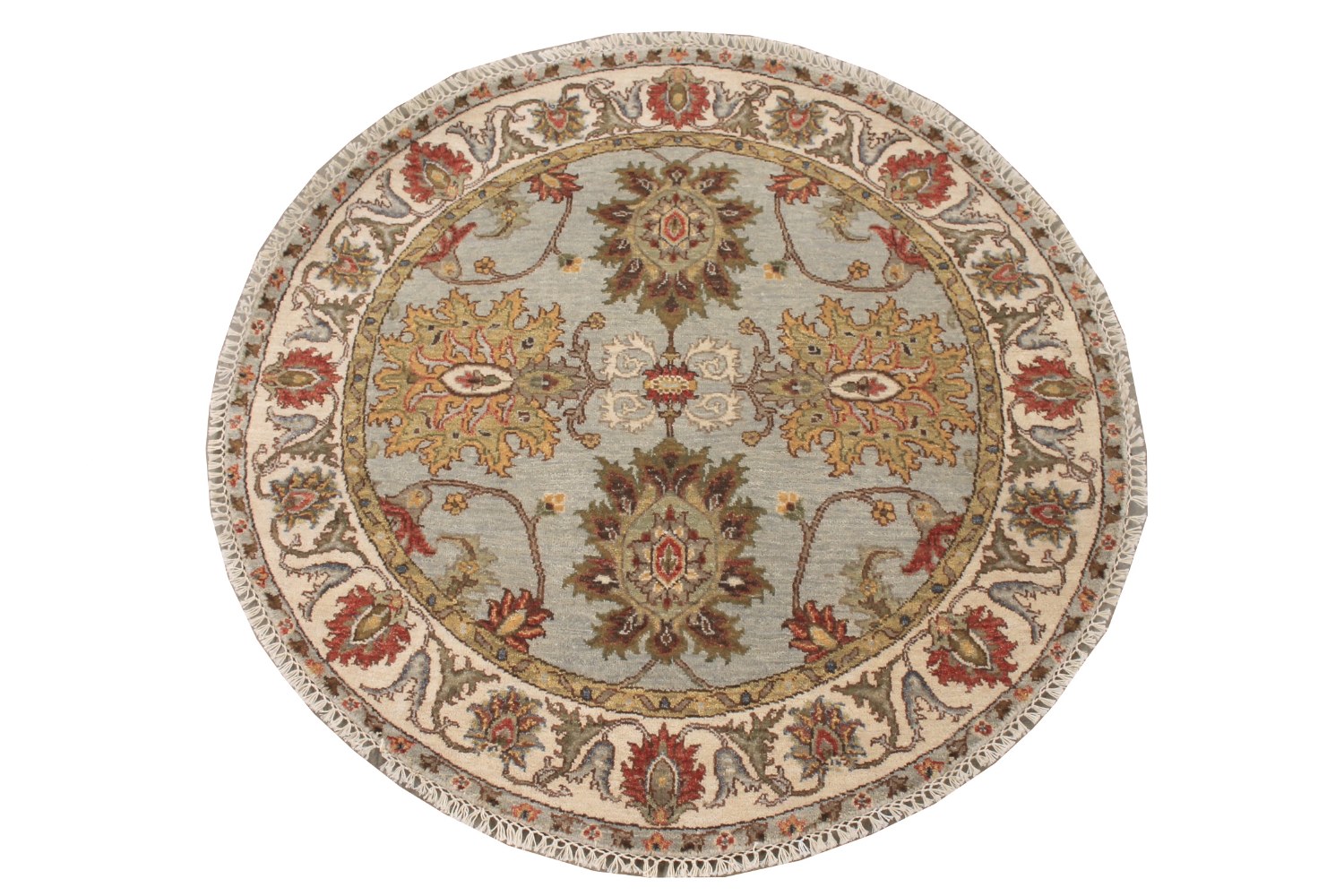 4 ft. Round & Square Traditional Hand Knotted Wool Area Rug - MR028585