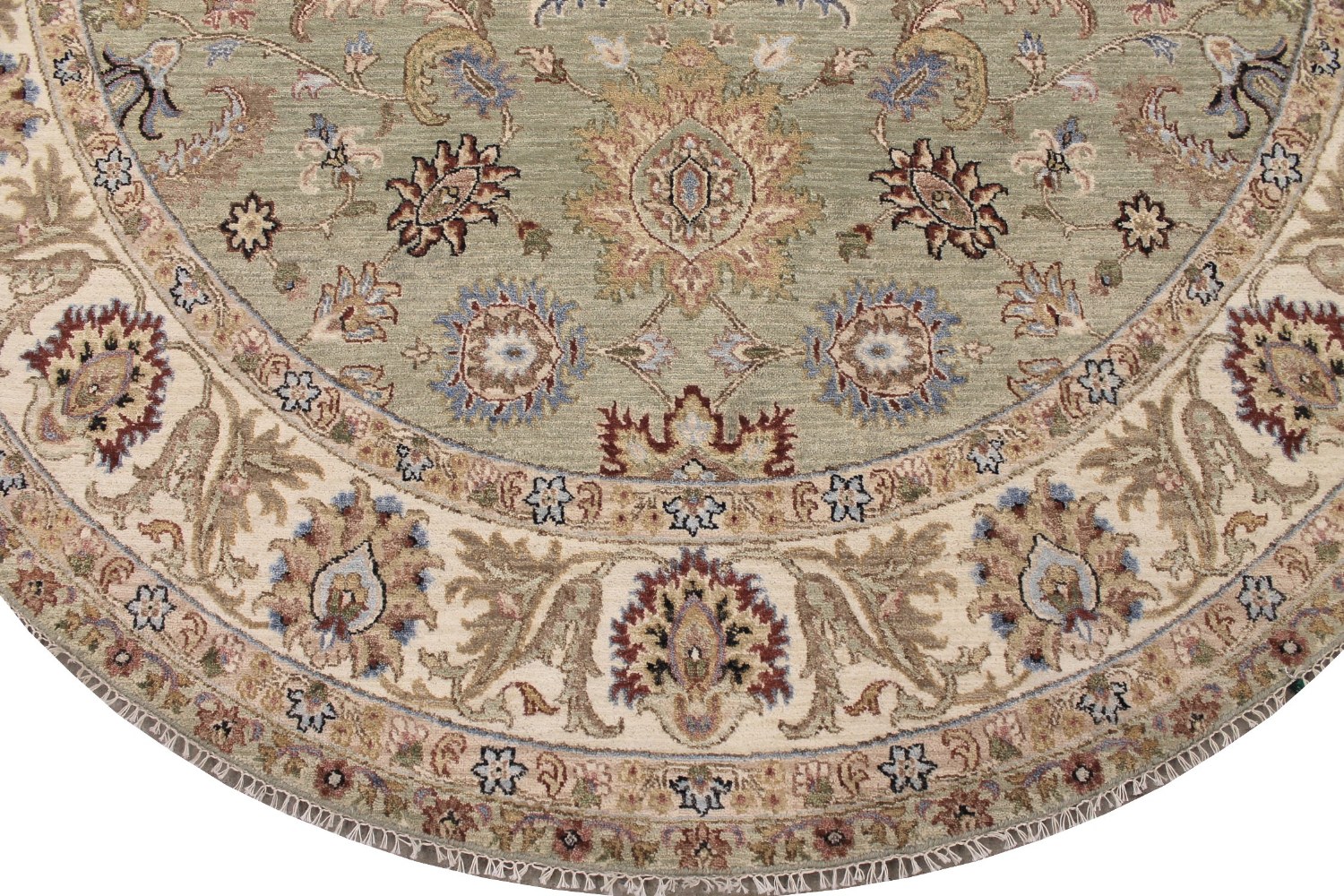 8 ft. Round & Square Traditional Hand Knotted Wool Area Rug - MR028696