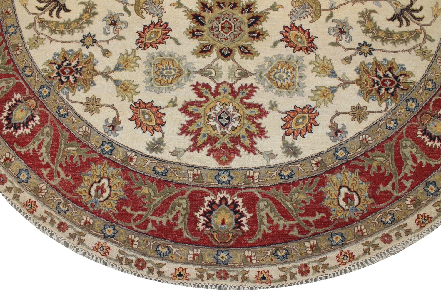 8 ft. Round & Square Traditional Hand Knotted Wool Area Rug - MR028715