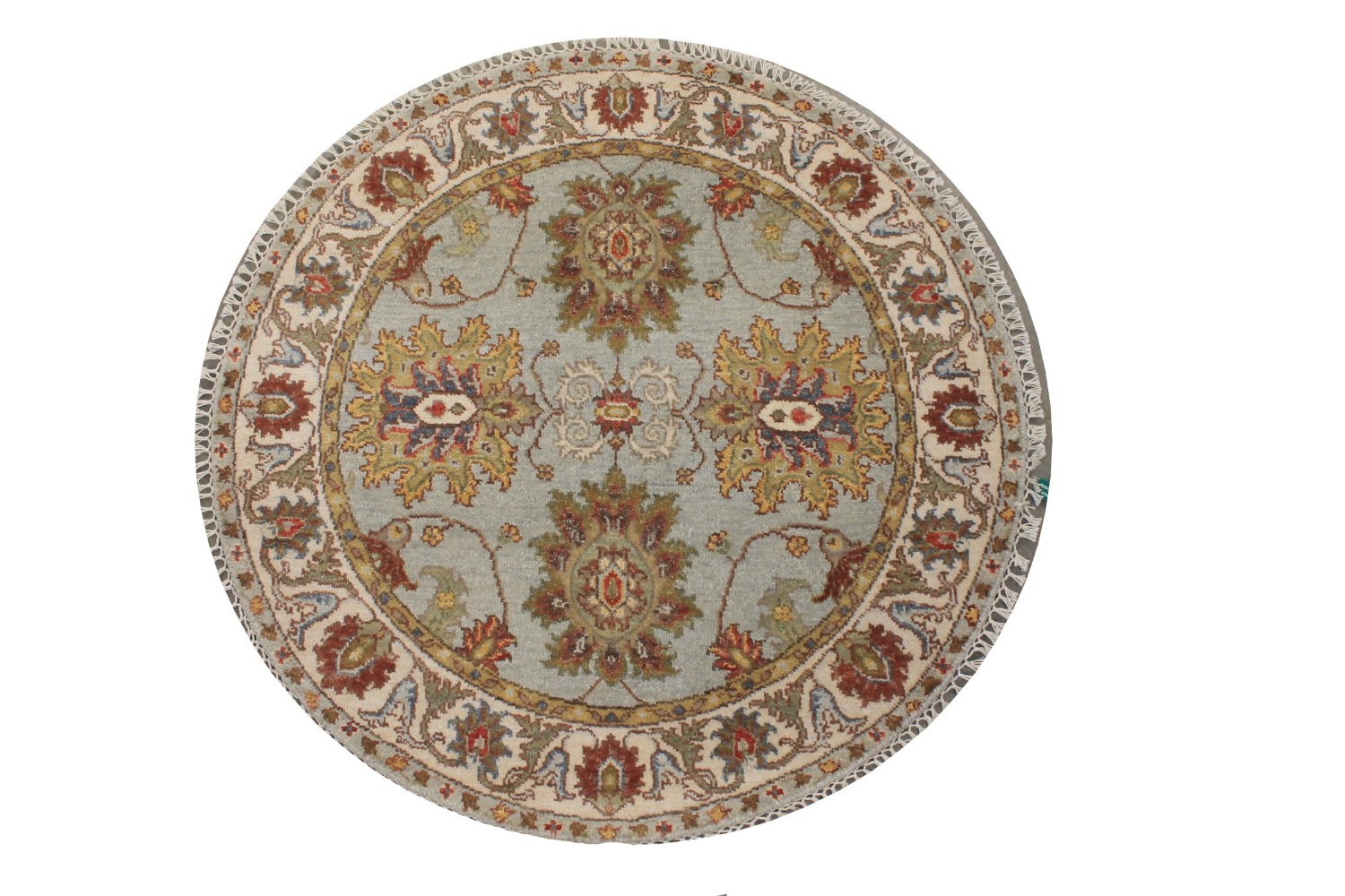3 ft. Round & Square Traditional Hand Knotted Wool Area Rug - MR028724