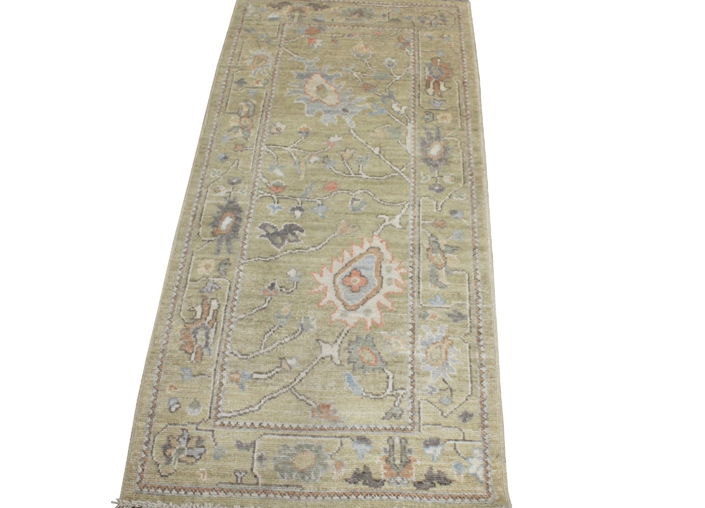 6 ft. Runner Oushak Hand Knotted Wool Area Rug - MR028775